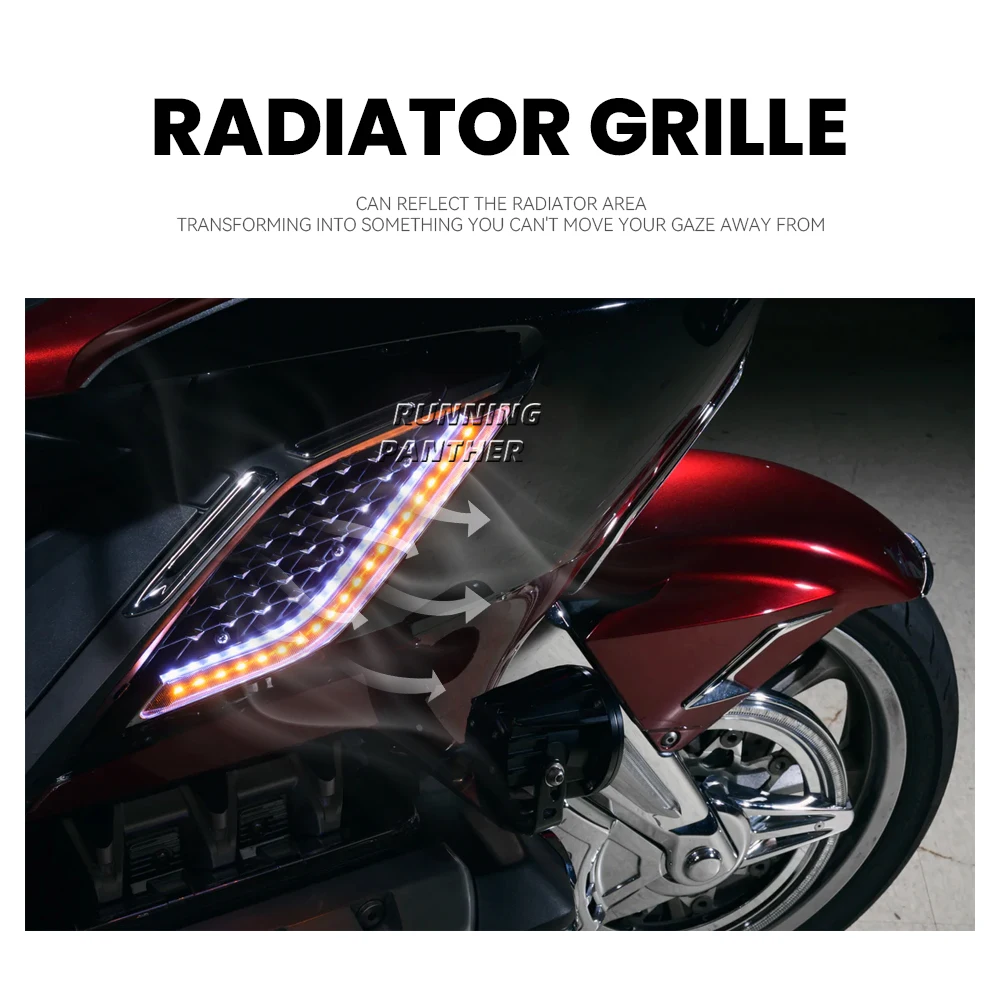 Motorcycle LED Light Radiator Grill Panels Decorative Light Lamp for Honda Goldwing Gold Wing GL1800 Tour DCT Airbag-motorcycle led lights,motorcycle accessories