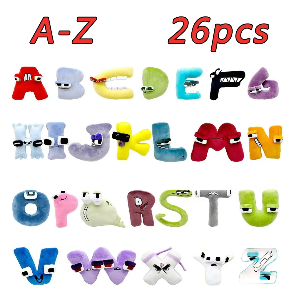 Alphabet Lore Plushie 26 Letters Early Education Fruit Eggplant Cosplay  Figure Snake Animal Interactive Peluche Baby Kids Gift - AliExpress