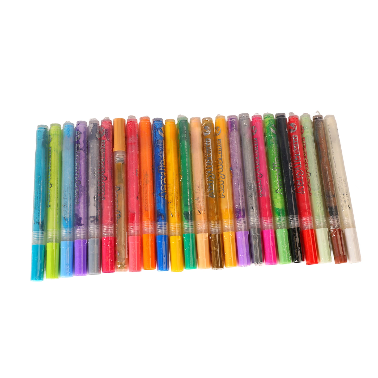 24 Colors Marker Vivid Colors Highly Tinted Acrylic Pen Permanent Waterproof Odorless Multipurpose for Bags