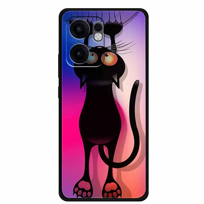 Black TPU Silicone Soft Back Case with Animal Design - Protective Cover