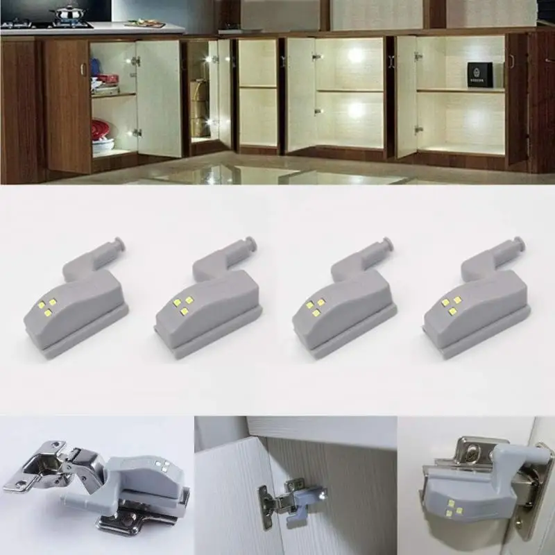 LED Inner Hinge Lamp Cabinet Lights Universal Wardrobe Cupboard Door Sensor Lights Bedroom Kitchen Closet Night 10-1PC