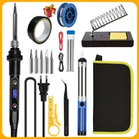 NEW Electric Soldering Iron 16IN1 80W LCD Digital Display 180-500 Adjustable Replaceable Head Soldering Iron Tin Pen Welding Kit 1