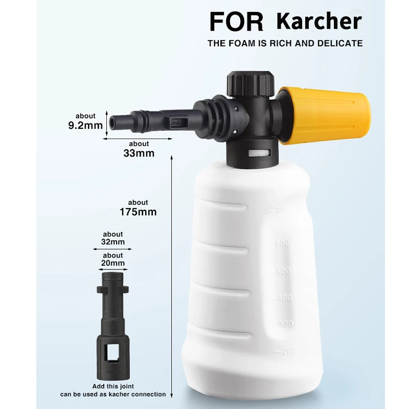 Car Wash Accessories 700ML Foam Cannon For Pressure Washer Lithium Battery Wash Gun 1/4 Quick Connection Snow Foam Lance 2