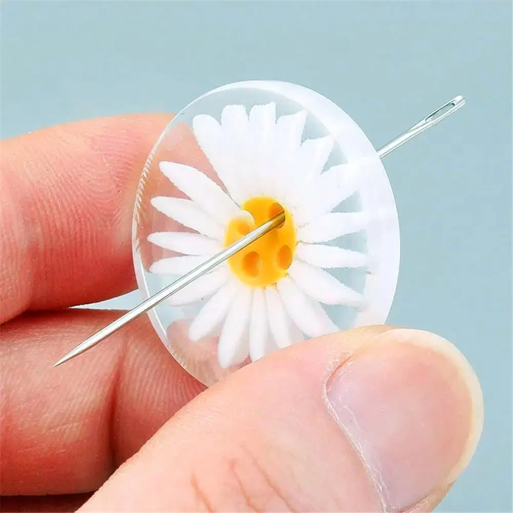 10pcs/Pack Daisy Resin Buttons Shirts Sweater Coats Clothes Collar Sewing Transparent Button Decorative DIY Material Accessories