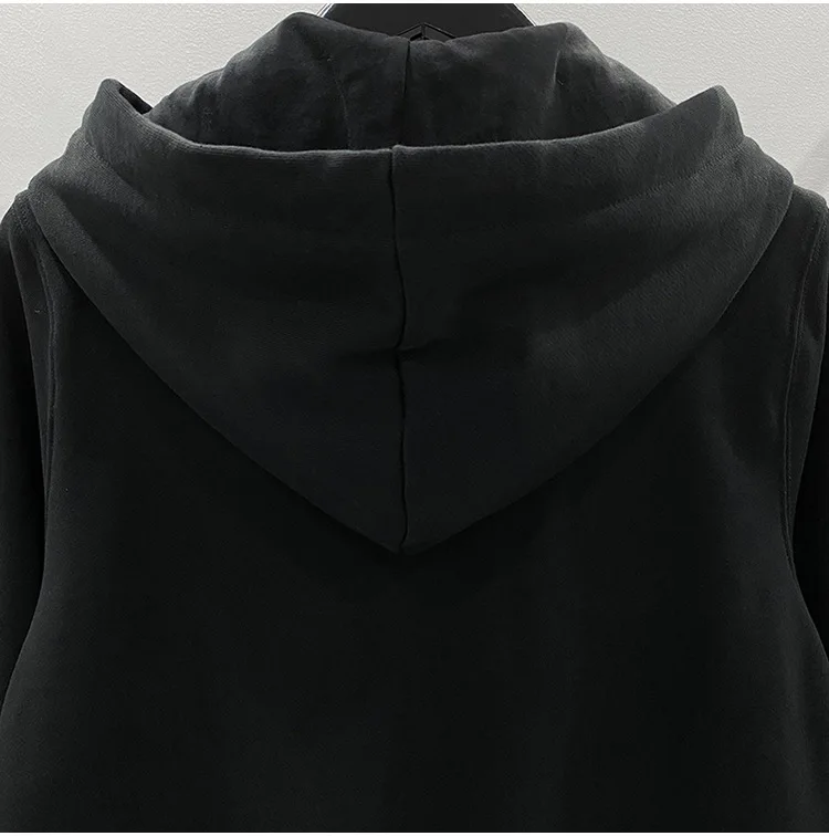 HKSH Spring New Men's Tide Punk Dark Hoodie Classic Black Coat Zipper Cardigan Hooded Long Sleeve Sweater Chic Sweatshirt HK0794