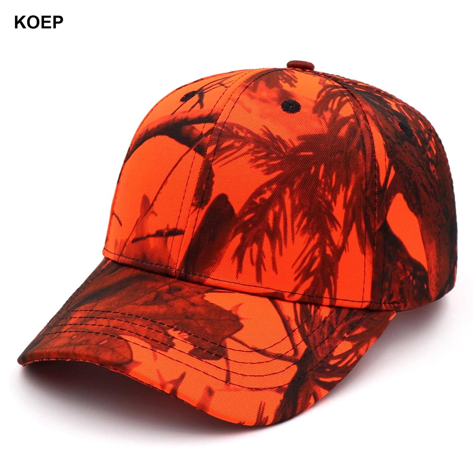 Casquette camouflage orange pêche KOEP - Baseball cap jungle pêche chasse snapback trucker