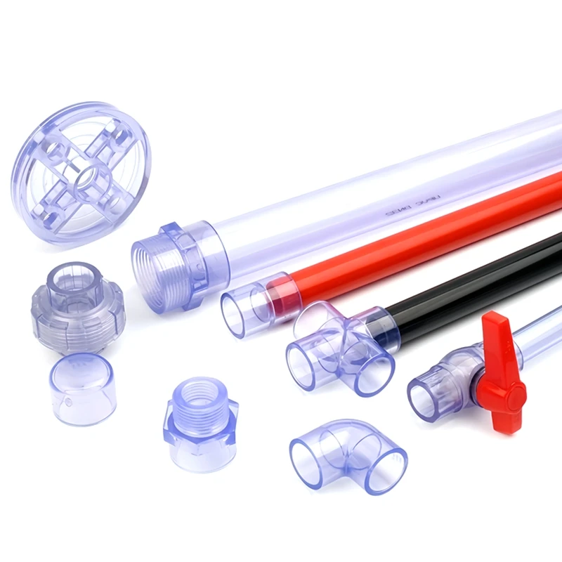 20~63mm Blue Transparent UPVC Pipe Connectors Aquarium Fish Tank Drainage Pipe Quick Fittings Garden Irrigation Tube Joint Valve