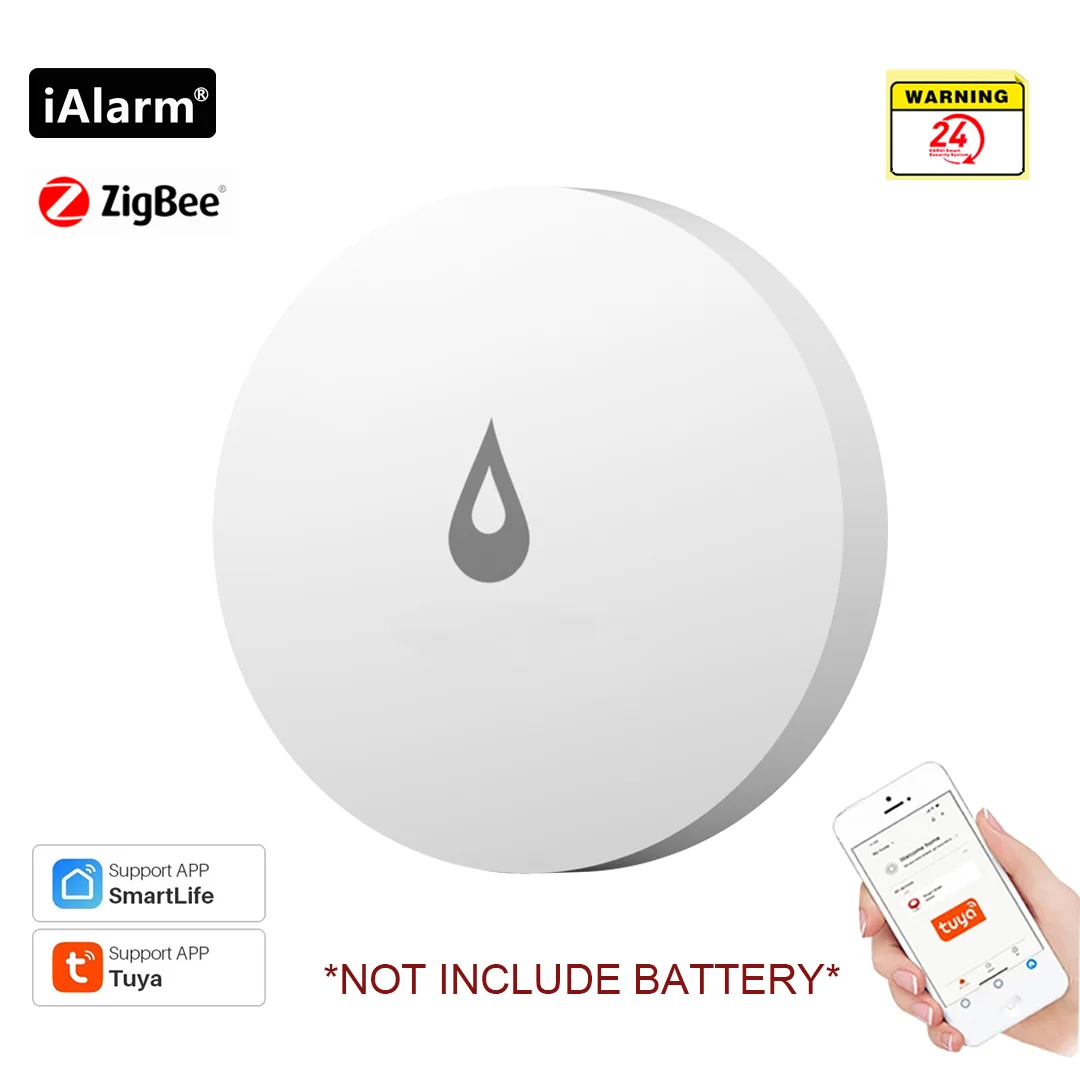 iAlarm Tuya ZigBee Detector For Water Leak Linkage Flood Leakage Immersion Sensor Overflow Waterproof Security Protection