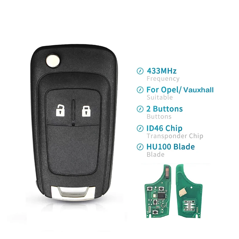 Chaexii 3 Button Key Fob Replacement For Opel Insignia Astra Meriva