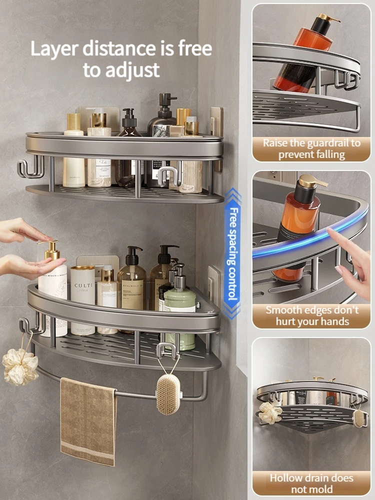 1 Pieces Space Saving Shelf Free Punch Rack Bathroom Storage Free Punch  Rack No Drilling Storage Tripod Suction Cup Rack - AliExpress
