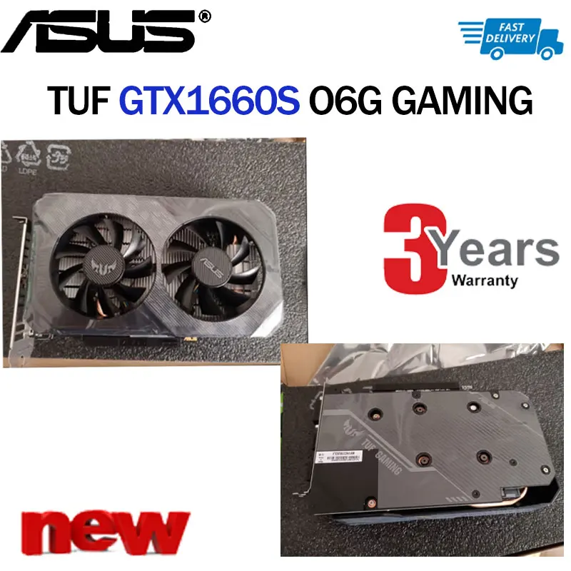 Asus Tuf Gtx1660 Super O6g Gaming Video Card 192bit 8pin Gddr6 100