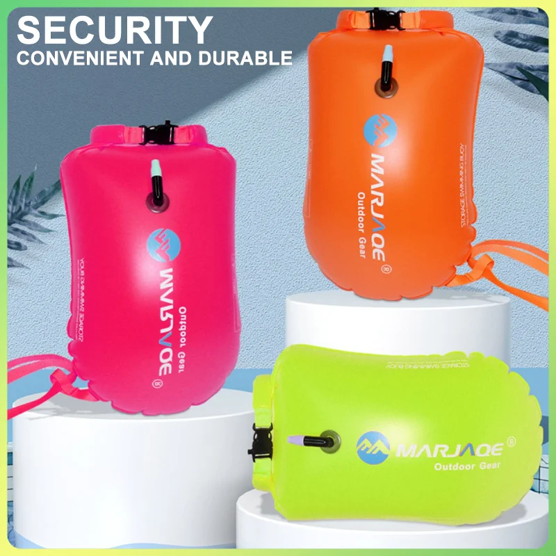 Safety Swim Buoy Inflatable Flotation Drift Bag With Waist Belt PVC