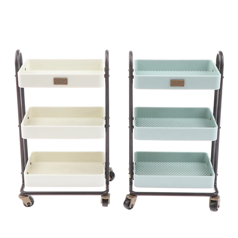 

1Pc 1:12 Dollhouse Plastic 3-layer Shelf Storage Rack Flower Stand Rack Doll House Simulation Furniture Model Accessories