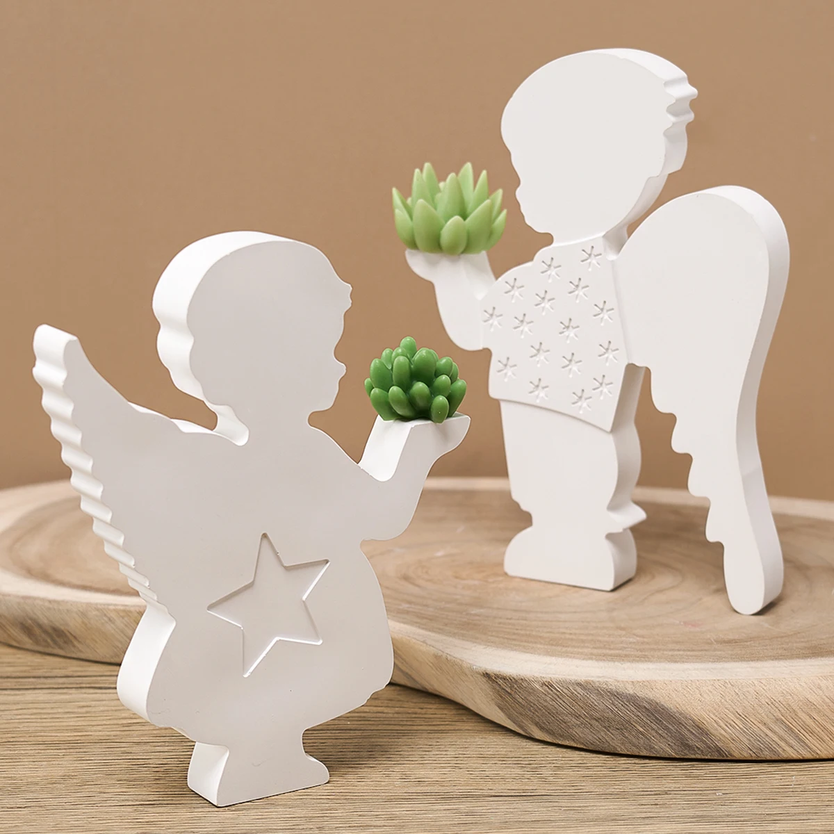 زوج من حامل شموع الملاك قوالب السيليكون DIY اليدوي...