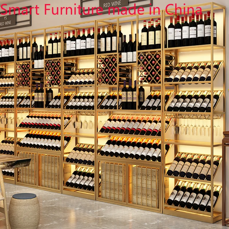 

Display Liquor Wine Cabinets Storage Wall Racks Modern Wine Cabinets Home Commercial Estante Vinos European Furniture QF50JG