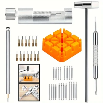41pcs/set Watch Link , Watch Band Tool Kit, Watch Link Remover, 20pcs Spring Bars, 13pcs Spare Needl, Ideal Choice for Gifts