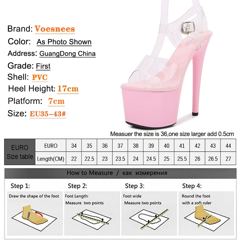 17cm Heels Plateaus andalen für Frauen PVC Damen Sandalen mit Absätzen exotische Stripper Pole Dance Schuhe Nachtclub Mädchen Stiletto