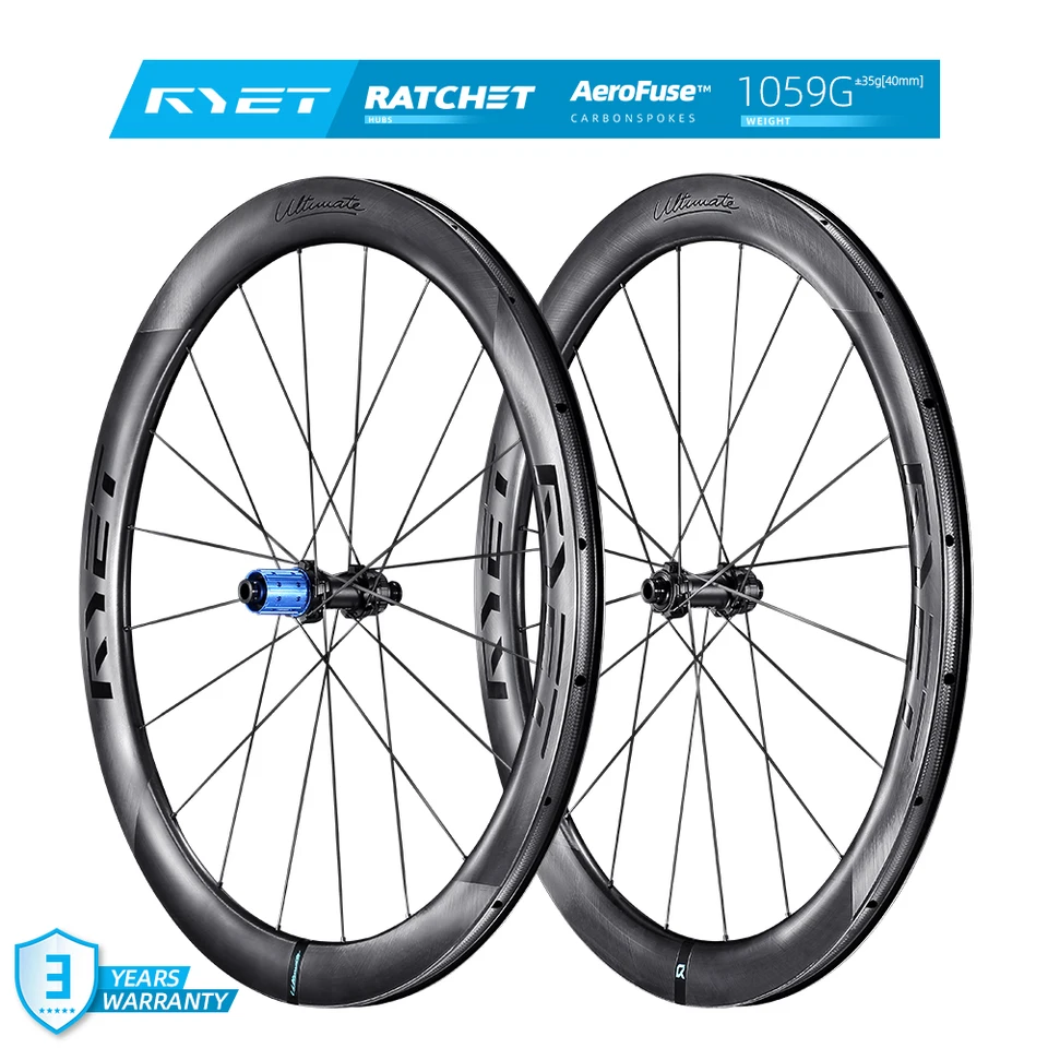 RYET フルカーボンロードホイールセット 自転車 超軽量 1059g ディスク 