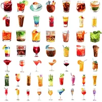 10/25/50pcs Cocktail Drink Graffiti Stickers Wine for DIY Travel Luggage Water Bottle Phone Laptop Guitar Scrapbook Car Decal 2