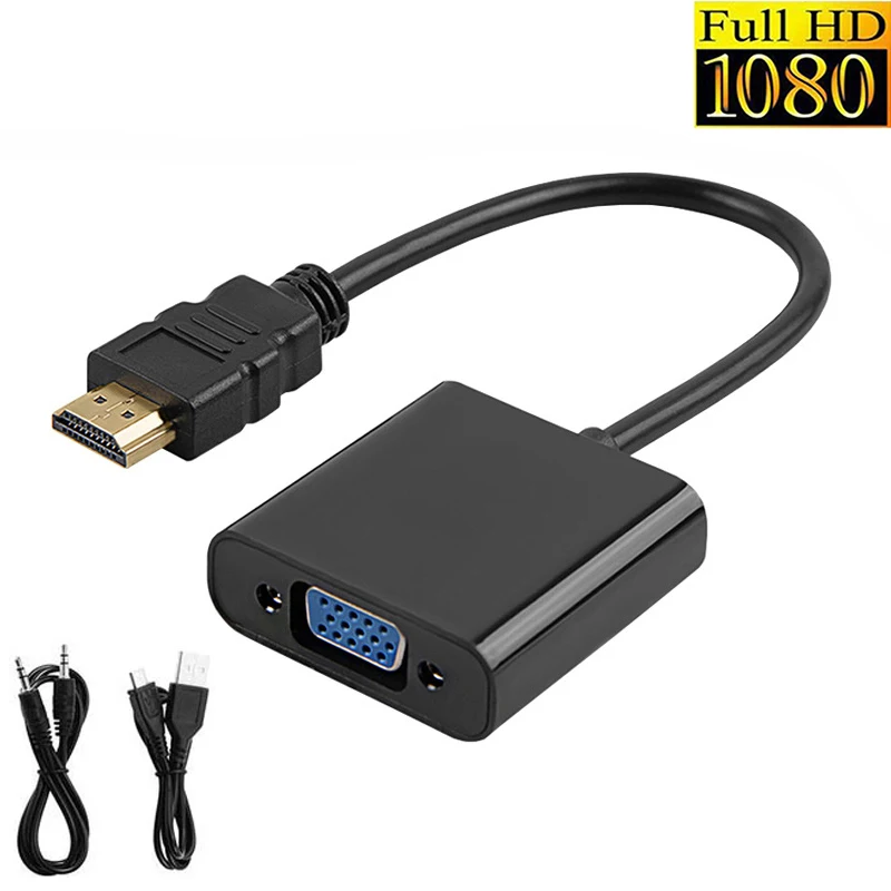 HDMI to VGA Converter with Audio for PS4 TV Xbox Laptops