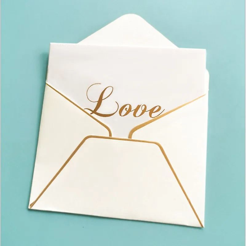 10 teile/los Mini kawaii Briefpapier Kinder kreative Bronzing Dekoration für Sie weiße Umschlag Geschäfts einladung