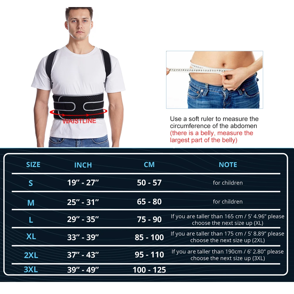 TIKE Back Brace Posture Corrector for Unisex Upper Lower Back