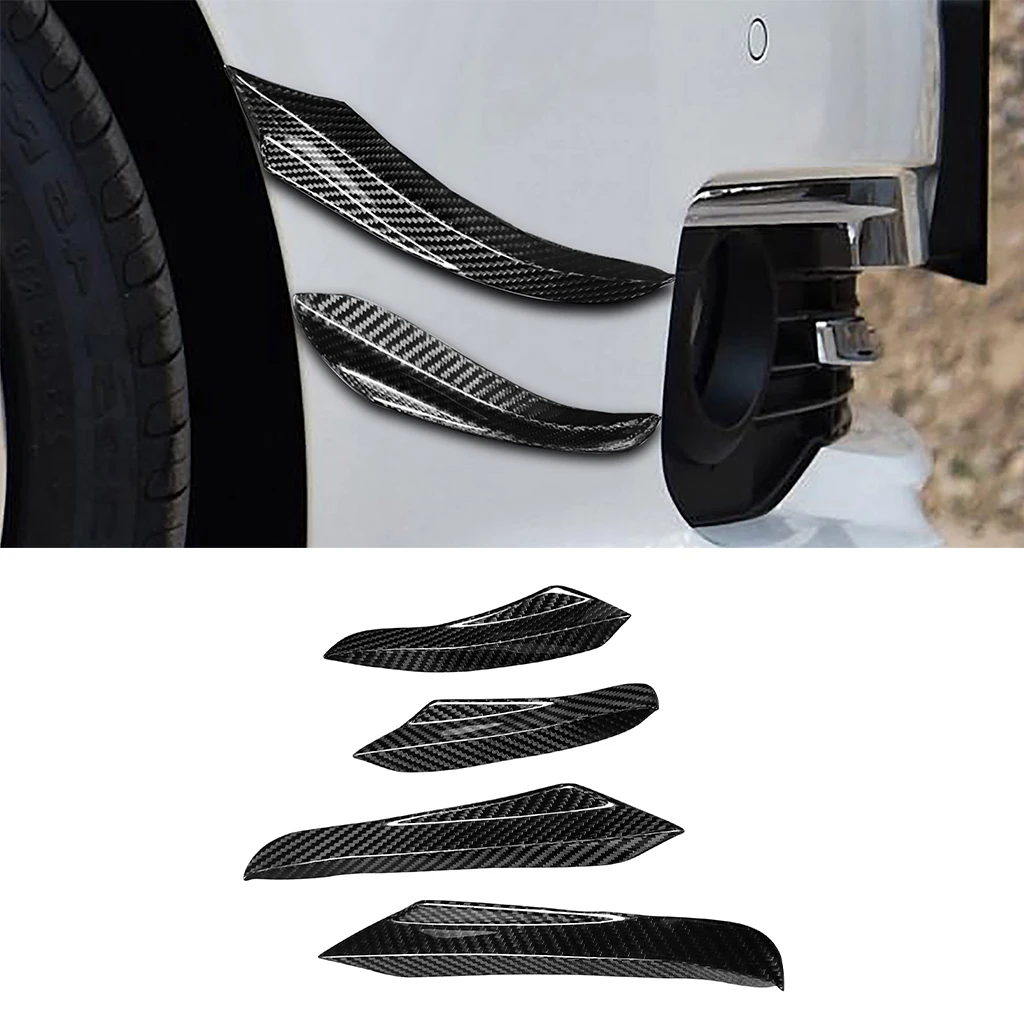 

4Pcs Carbon Fiber Front Bumper Lip Diffuser Splitter Fins Body Spoiler Canards Fit for BMW 3 Series G20 G28 2020