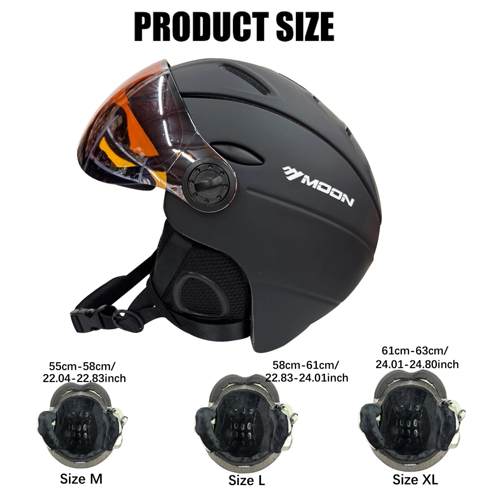 MOON Half-Covered Ski Helmet with Goggle Cover 4
