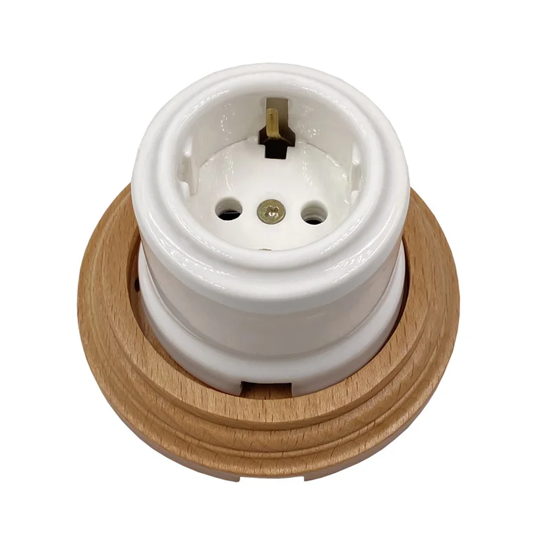 Home Improvement Ceramic Socket Wall Electrical EU Socket Ceramic Switch AC 15A 110-250V 4
