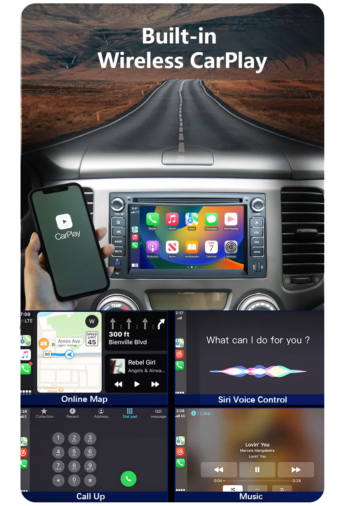 Radio de coche de 6,2 pulgadas para Kia Cerato Morning Spectra Sedona Picanto Lotze Android Carplay navegación sistema inteligente actualización de intercambio 5