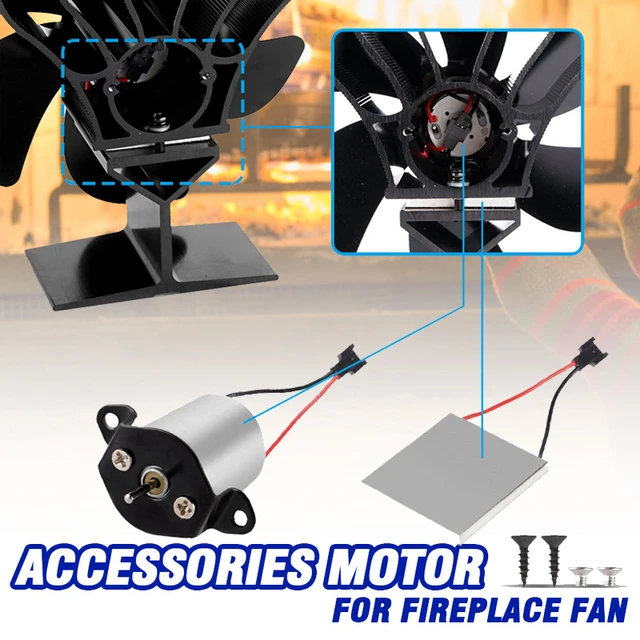 Fireplace Fan Motor+Power Generation Piece Burner Heater Part High  Temperature Resistant Motor Accessories Set