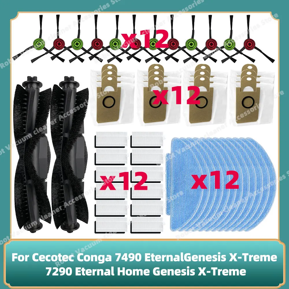 Lado Principal Escova Mop Rags Peças do Filtro Compatível para Cecotec Conga Eternal Genesis X-treme 7290