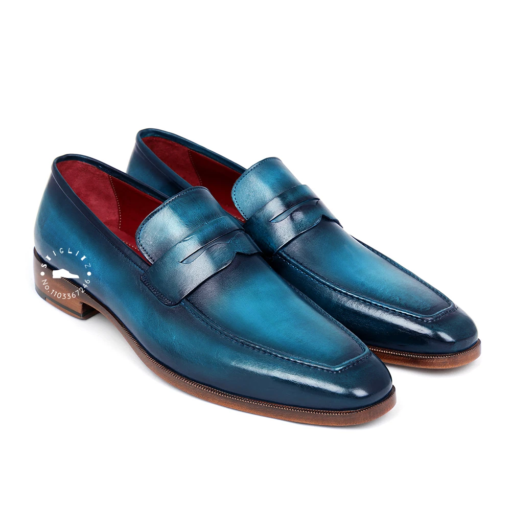 Hand-Painted Multicolor Loafers Slip-On Business Casual Shoes Luxury Genuine Leather Shoes Private Custom Handmade Wedding Shoes