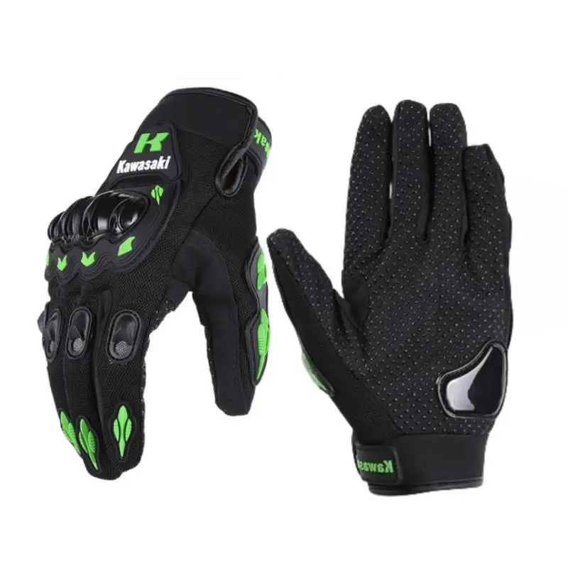 Kawasaki Breathable Full Finger Motorcycle Gloves Non-slip Wear-resistant Motocross Racing Gloves Moto Biker Gloves 6