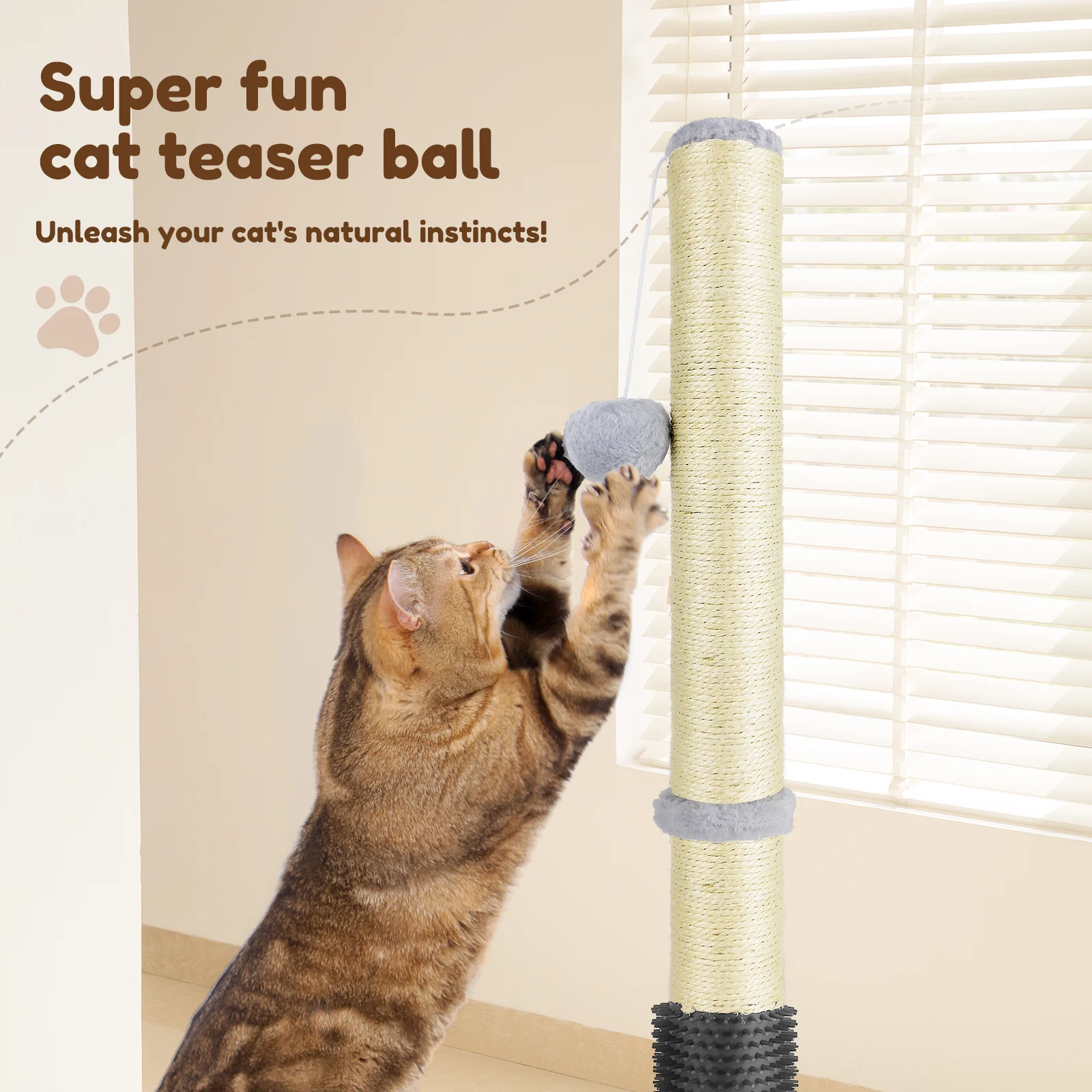 80 cm einfacher Kratzbaumturm, Kratzbaum für Katzen, Kratzbaum, Kletteraktivitätszentrum, Sisalbett, Spielzeug, Kratzturm – Detail 8