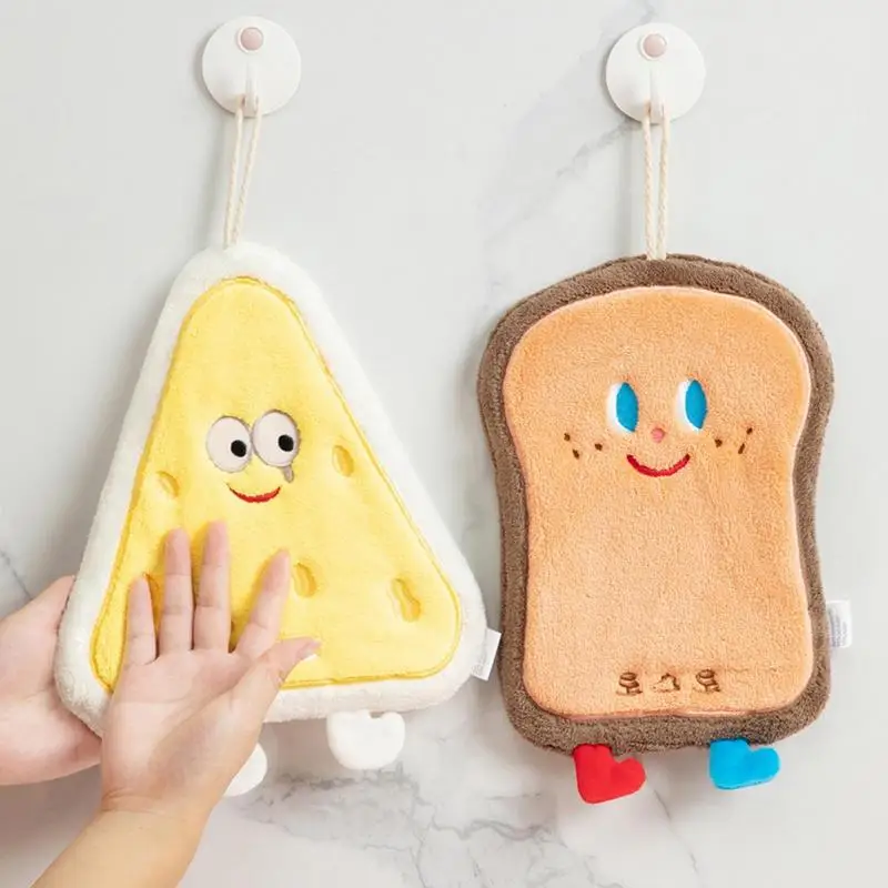 

Cute Hand Towel Coral Fleece Hand Towel With Lanyard Washcloth For Children Kids Cute Samll Towels Strong Water Absorption