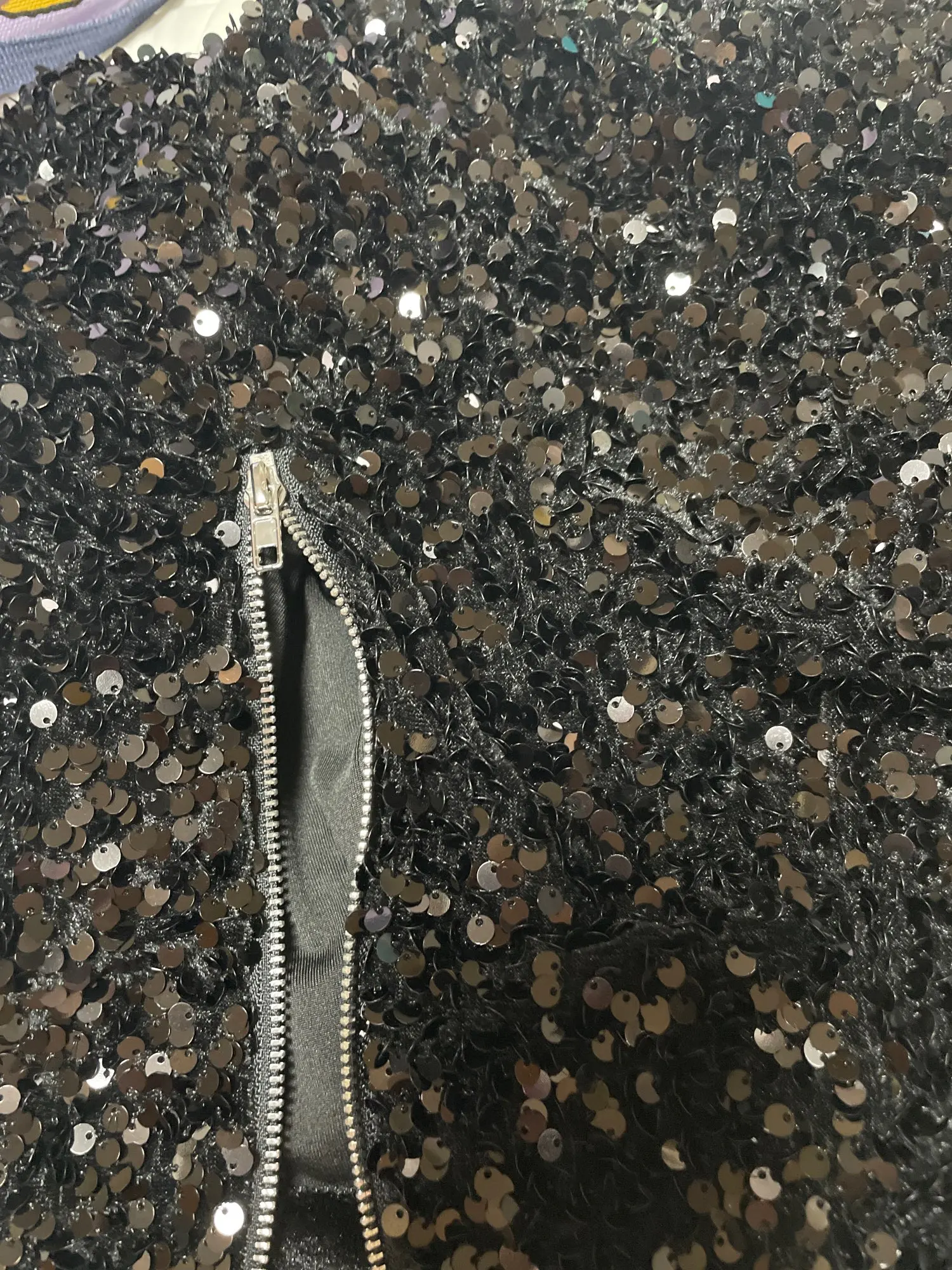 Women’s Black Velvet Sequin Shorts photo review