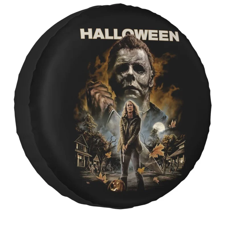 

Michael Myers Spare Tire Cover for Mitsubishi Pajero Halloween Horror Movie Waterproof Car Wheel Covers