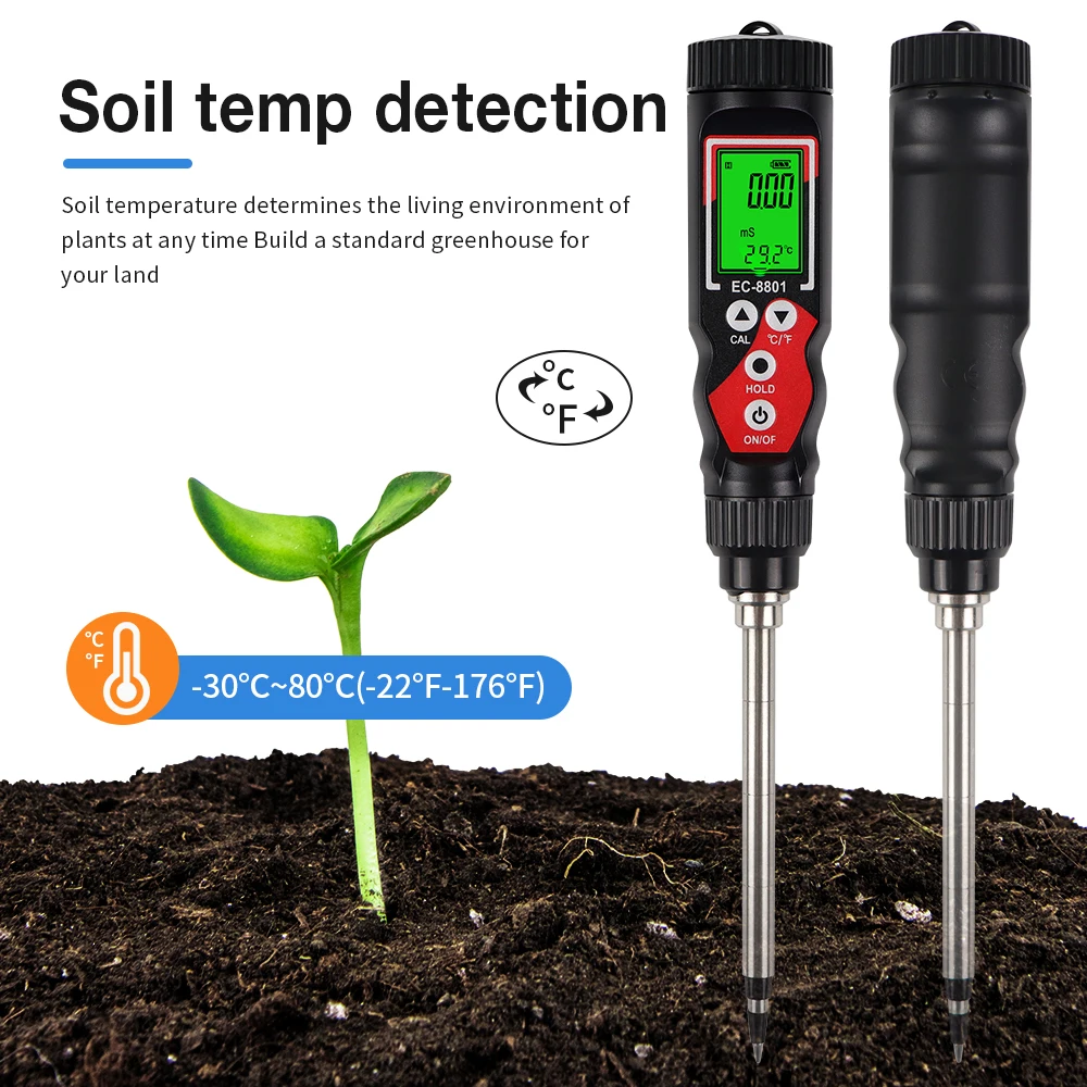 EC Digital Soil Descriptor for Garden, Plants, to EC 10.00 MS/cm and Garden