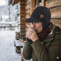 SUPER WARM Winter Beanie Hat Men Women Thick Fleece Lined Cap with Earflaps Visor Brim Outdoor Windproof Ski Snow Hat Knit 5