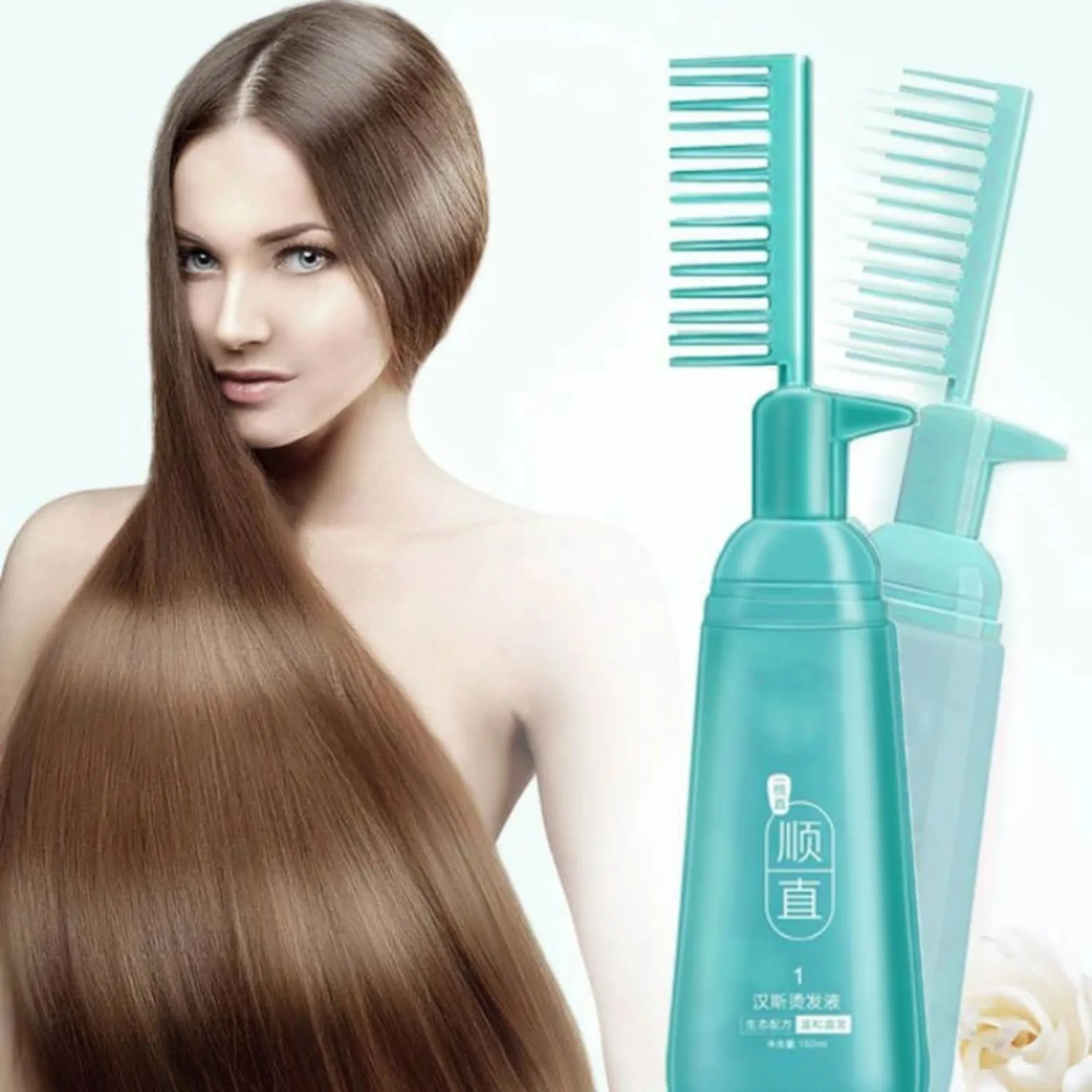 Hair Straightener Cream 150ml Hair Straightener Cream Keratin Comb Type Hair Straightening Treatment for Frizzy and Dry Solution Permanent Care