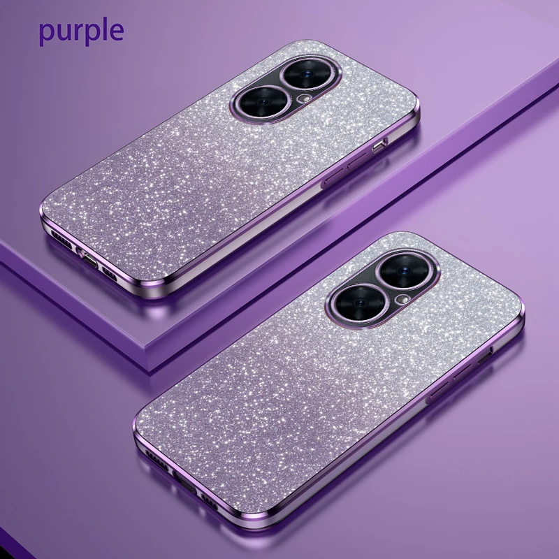 Чехол для Huawei Nova 11i, чехол для телефона Huawei Nova 11i, искусственная кожа, роскошный силиконовый чехол-накладка с блестками и градиентом