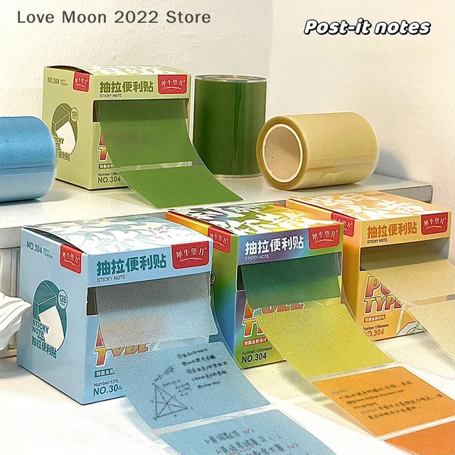 126 Sheets Color Matte Sticky Notes Pads Stationery Posted It Memo Notepad Notebook Pull-out Message Sticker 2