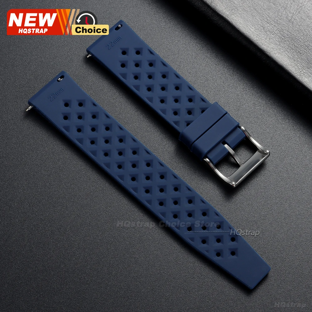 Tropical Rubber Waterproof Silicone Watch Strap with Solid Pin Clasp