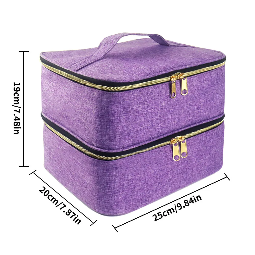

Nailpolish Organizer Nail Polish Storage Bag Portable Cosmetic Large Handbag Organizer Double Layer Design Nail Box Storage
