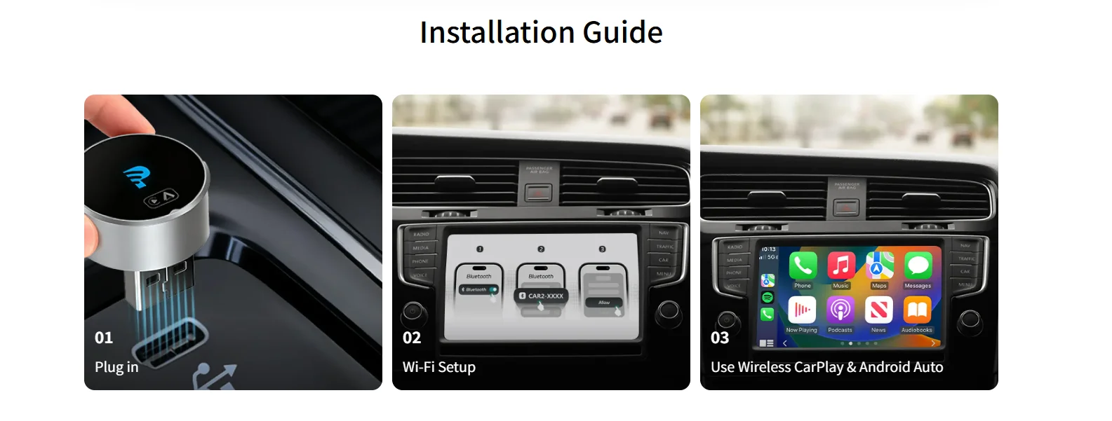 Getpairr MINI Wireless Carplay Adapter Android Auto Doppel WIFI Auto Reconnect Plug & Play Unterstützt Zwei Telefone Für Volvo Benz Kia – Detail 7