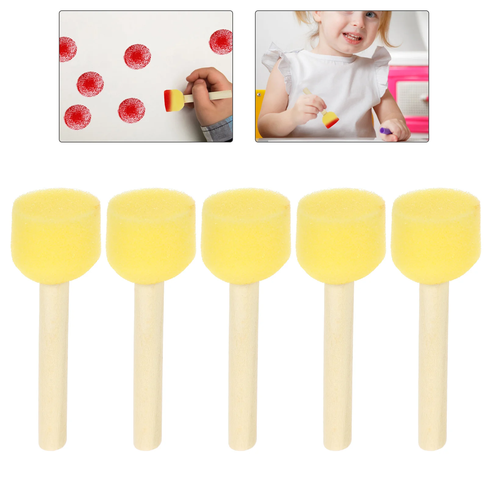 20 Pcs Kids Paint Brushes Mushroom Head Sponge Painting Stuff Kits Set Drawing Supply Supplies for Toddler