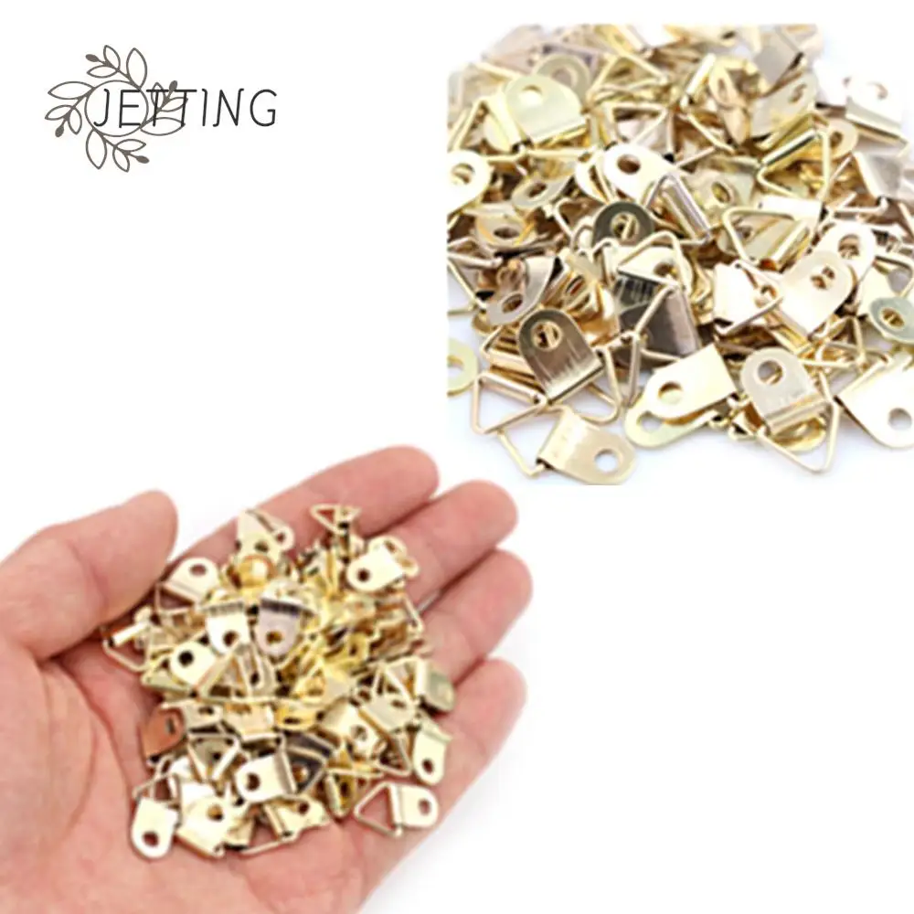 Golden Triangle D-Ring Hanging Oil Painting Mirror Picture Frame Hanger Art Work Photo Wall Hook 100pcs
