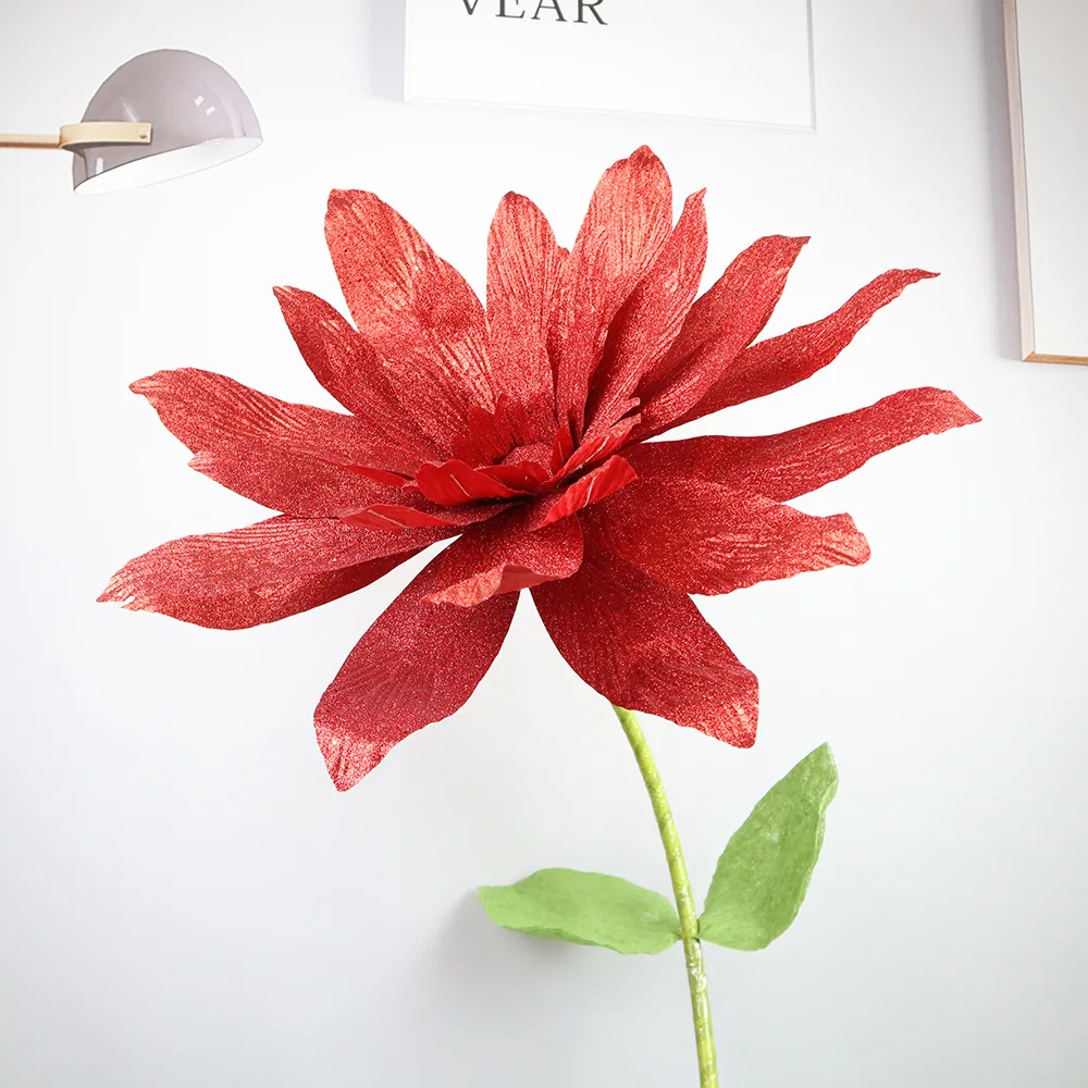 

Искусственный гигантский цветок маргаритки на день рождения фотография искусственное украшение окно шоу цветок Свадебная СТЕНА ДЕКОР искусственные цветы