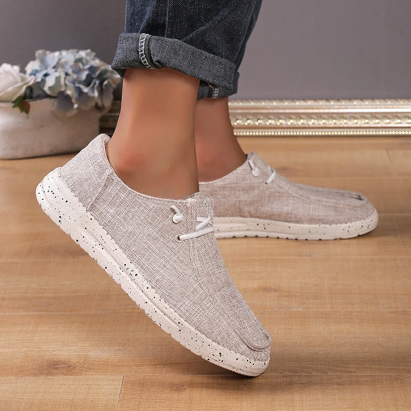 Couple Loafers Casual Shoes Men's Women's Canvas Shoes Slippers Lazy One Foot Stirrups Comfortable Soft Breathable Anti-odour